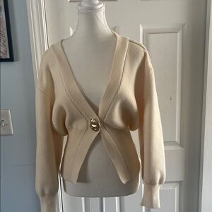 Express Cream Buttoned Women's Sweater